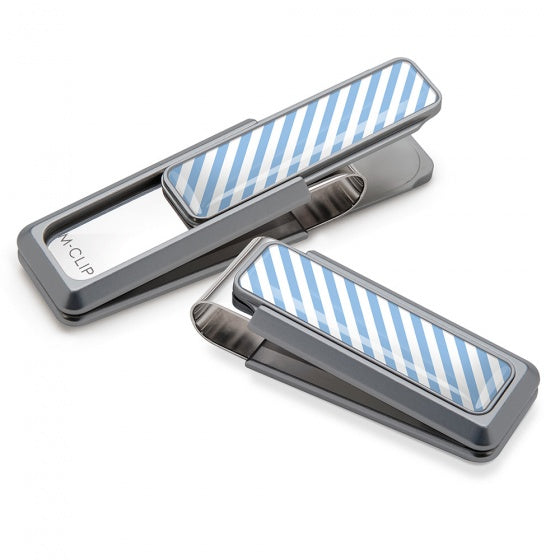 MClip Light Blue & White Inlay Money Clip UV2-NMA-LBWH