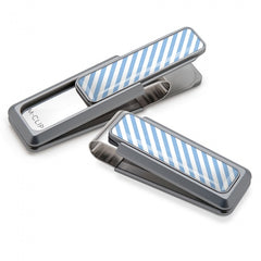 MClip Light Blue & White Inlay Money Clip UV2-NMA-LBWH