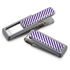 MClip Purple & White Inlay Money Clip UV2-NMA-PUWH