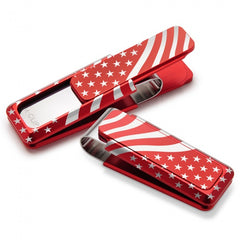 MClip Anodized Red With Laser Engraved Flag Money Clip UV2-RDA-USA2