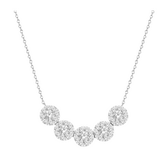 Round Shape 5 Stone Lovebright Essential Diamond Smile Necklace