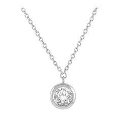 Round Shape Bezel Set Diamond Pendant