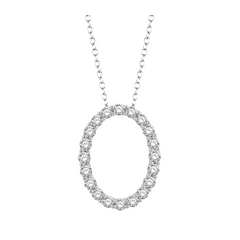 Oval Shape Diamond Pendant