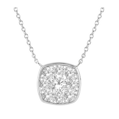 Cushion Shape Lovebright Essential Diamond Pendant