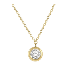 Round Shape Bezel Set Diamond Pendant