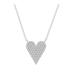 Pave-Set Heart Shape Diamond Pendant