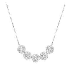 Round Shape 5 Stone Lovebright Essential Diamond Smile Necklace