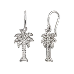 Palm Tree Diamond Fashion Earrings