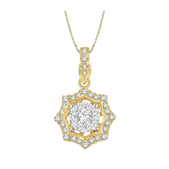 Round Shape Halo Lovebright Diamond Fashion Pendant