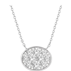 Oval Shape East-West Lovebright Essential Diamond Pendant
