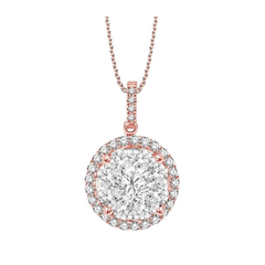 Round Shape Halo Lovebright Essential Diamond Pendant