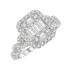 Halo Fusion Diamond Engagement Ring