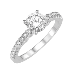 Round Shape Semi-Mount Diamond Engagement Ring