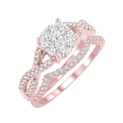 Round Shape Lovebright Diamond Wedding Set