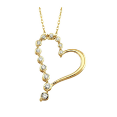 Heart Shape Half Journey Diamond Fashion Pendant