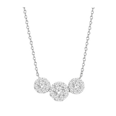 Round Shape Past Present & Future Lovebright Essential Diamond Necklace
