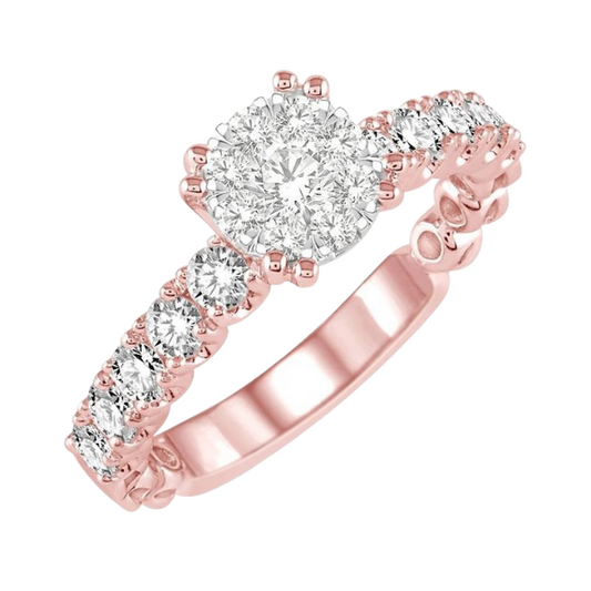 Round Shape Lovebright Diamond Engagement Ring
