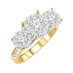 Round Shape Past Present & Future Lovebright Essential Diamond Ring