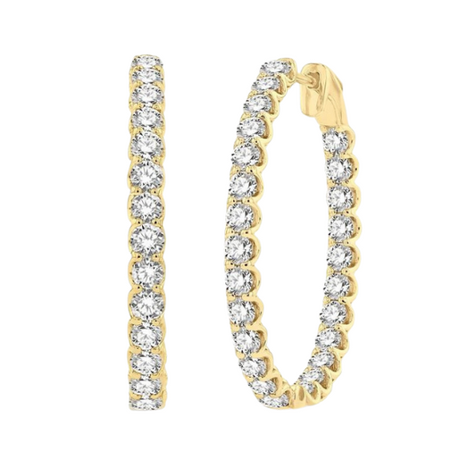 Inside-Out Diamond Oval Hoop Earrings