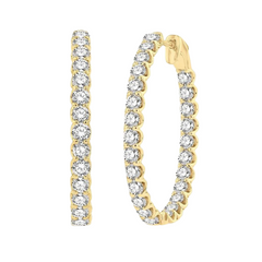 Inside-Out Diamond Oval Hoop Earrings