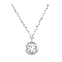 Round Shape Bezel Set Diamond Pendant