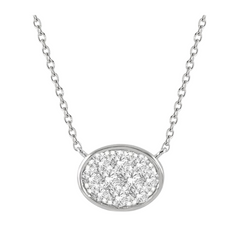 Oval Shape East-West Lovebright Essential Diamond Pendant