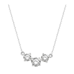 Round Shape Past Present & Future Diamond Necklace