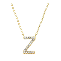 Block 'Z' Initial Diamond Pendant