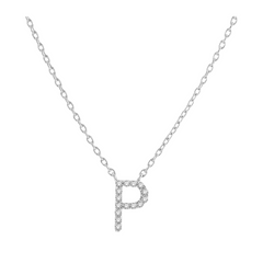 Block 'P' Initial Diamond Pendant
