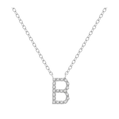 Block 'B' Initial Diamond Pendant