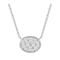 Oval Shape East-West Lovebright Essential Diamond Pendant