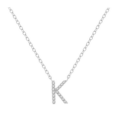 Block 'K' Initial Diamond Pendant