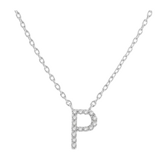 Block 'P' Initial Diamond Pendant