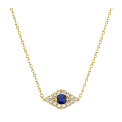 Evil Eye Gemstone & Petite Diamond Fashion Pendant