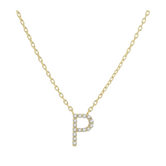 Block 'P' Initial Diamond Pendant