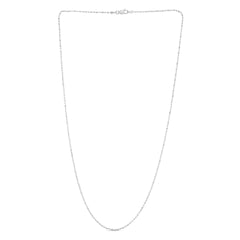 White Gold Diamond Cut/ Textured Diamond Cut Bar & Bead Necklace
