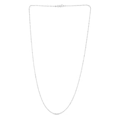 White Gold Diamond Cut/ Textured Diamond Cut Bar & Bead Necklace