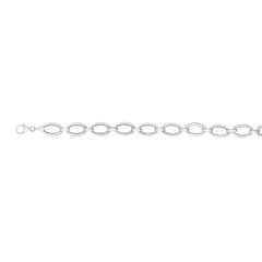 White Gold Diamond Cut/ Textured Ladies Chain Bracelets Bracelet