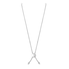 White Gold Polished Festooned Bolo Disc Version Bracelet