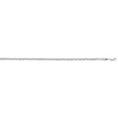 White Gold Diamond Cut/ Textured Braided Fox Bracelet