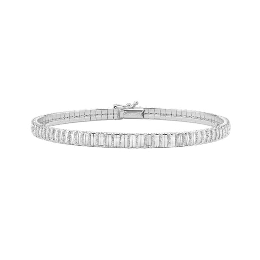 White Gold Diamond Cut/ Textured The DiamantÈ Collection Bracelet
