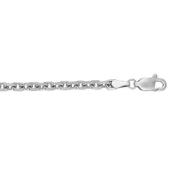 White Gold Diamond Cut/ Textured Diamond Cut Cable Necklace