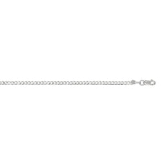 White Gold Diamond Cut/ Textured Comfort Curb Necklace