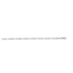White Gold Diamond Cut/ Textured Figaro Necklace