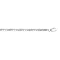 White Gold Diamond Cut/ Textured Ice Chain Bracelet