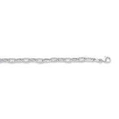 White Gold Diamond Cut/ Textured Fashion Chain Anklets Anklet