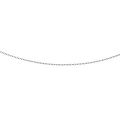 White Gold Diamond Cut/ Textured Textured Oval Cable Necklace