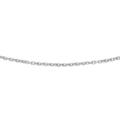 White Gold Diamond Cut/ Textured Textured Oval Cable Necklace