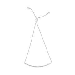 White Gold Polished Adjustable Bolo Bracelet