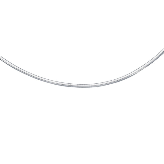 White Gold Polished Classic Omega Necklace